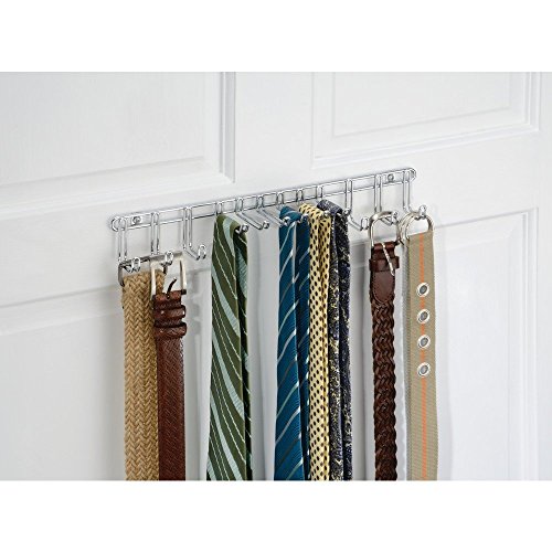 InterDesign 06770EU Classico Wandmontierter Krawatten-Gürtelhalter, chrom - 4