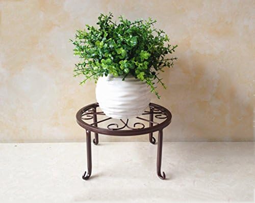 HJHY® Flower Racks, Iron Landing Balcony Flower Racks Round Stool Small Flower Racks Stool 24 * 13cm Corrosion-resistant, durable ( Color : Bronze )