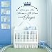 Produktbild Vinyl Wandtattoo Prince Once upon a time Krone mit Namen für Mädchen Junge Kinder Wandaufkleber Wandsticker Wanddekoration Dekoration für Kinderzimmer Babyzimmer Schlafzimmer Wohnzimmer A309