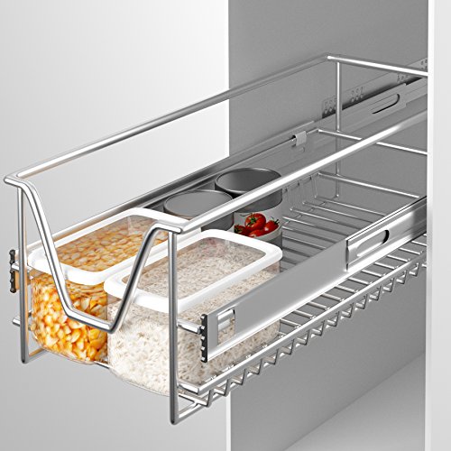TecTake Teleskopschublade Küchenschublade Schlafzimmerschublade | passend für 30cm Schrankbreite - 2