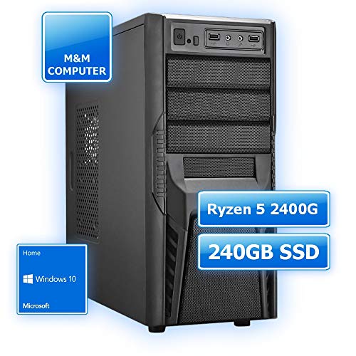 M&M Computer AMD Value PC, AMD Ryzen 5 2400G CPU AM4, 240GB SSD, 8GB DDR4 2666MHz, Windows 10 Home, preiswerter Multimedia & Office PC M&M Computer AMD Value PC, AMD Ryzen 5 2400G CPU AM4, 240GB SSD, 8GB DDR4 2666MHz, Windows 10 Home, preiswerter Multimedia & Office PC