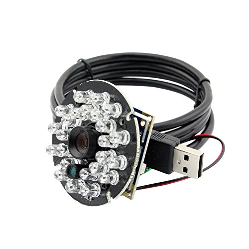 ELP 1.0 Megapixel 720p USB-Kamera mit IR-Cut und IR LED für Tag & Nacht Smart Video Surveillance (8mm Objektiv) ELP 1.0 Megapixel 720p USB-Kamera mit IR-Cut und IR LED für Tag & Nacht Smart Video Surveillance (8mm Objektiv)