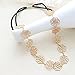 HOUSWEETY New Lovely Metallic Sweet Lady Hollow Rose Flower Elastic Hair Band Fashion Headbands (Gloden Flower)