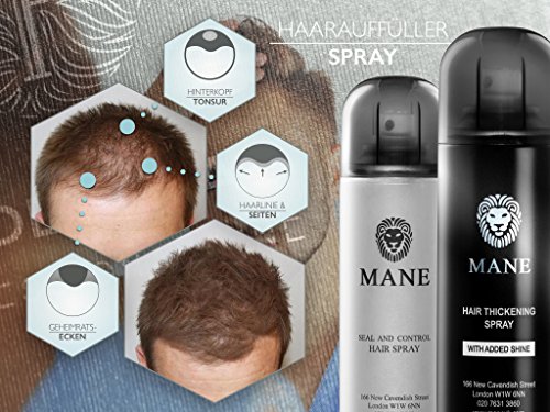 Mane Haarauffüller & Ansatzkaschier Spray zur Haarverdichtung 200ml, Schwarz – Black - 9
