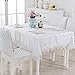 Produktbild GNOW Baumwolle Und Leinen Tischdecken Stoffen/Runde Tischdecke/Kaffee Tischdecke/Continental Esstisch Tuch/Tischläufer/Pastorale Abdeckung / Pure White Linen/Reine Weiße Spitze Tischdecke, Lange-140 * 200 Cm
