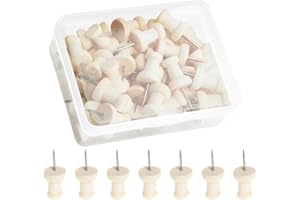 VAEIORP 50 pcs Chinchetas de Madera Chinchetas para Tablón de Anuncios chinchetas de Madera para tablones de anuncios Chinchetas para Tableros De Corcho