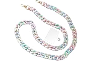 GRFIT Chaine Telephone Portable, Chaine de Telephone, 120cm Collier Telephone Portable, Chaine Telephone Sangle Telephone Cordon Téléphone, Tour de Cou Téléphone