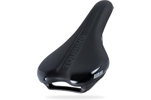 Selle de vélo de randonnée AARON avec Mousse à air - siège de vélo Ergonomique pour Hommes et Femmes - Selle Confortable pour vélos électriques, vélos de Trekking, vélos de randonnée et VTT en Noir