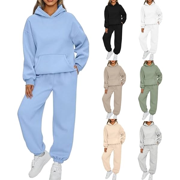 Lounge-kledingsets voor dames, trainingspakken, bijpassende trainingspakset voor vrouwen, comfortabele effen sweatsuits, pure kleur sweatshirts met