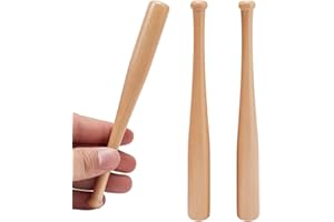 GORGECRAFT Lot de 3 mini battes de baseball en bois naturel - Petites battes de baseball - Présentoir de décoration d'intérieur pour porte-clés, accessoires, figurines d'action, projets d'artisanat