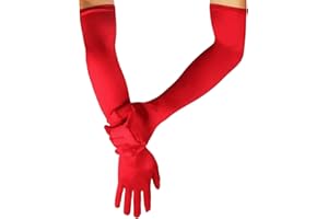 HEIGESENG 1 Paar Handschuhe Damen,Schwarze Handschuhe Lang,Schwarz Gloves,Handstulpen Satin Frauen Elegant Abendhandschuhe Lange,Gothic Handschuh Stoff für Women Mädchen Halloween kostüm