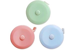 SIKAMARU Metro a nastro telescopico, 3 pezzi, con doppia scala per misurare lunghezza, linea, petto, vita, gamba e altri taglieri portatili multiuso (blu, rosa, verde).