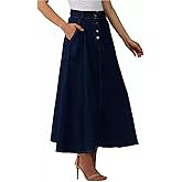 Codaisy Women Beautiful Long Denim A-Line Blue Skirt