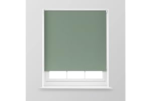 A.Unique Home Premium Trimmable Thermal Blackout Roller Window Blind in a Variety of Colours and Sizes Ideal for any Room - 3FT - SAGE - 90cm (W) x 170cm (L) | 35.4" (W) x 66.9" (L)