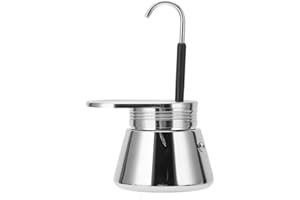 QCWWY Single Spout Moka Pot, 200ml Classic Italian Coffee Maker Stainless Steel Espresso Maker Moka Stovetop Portable Coffee Machine for Home Cafe Office(50ml)