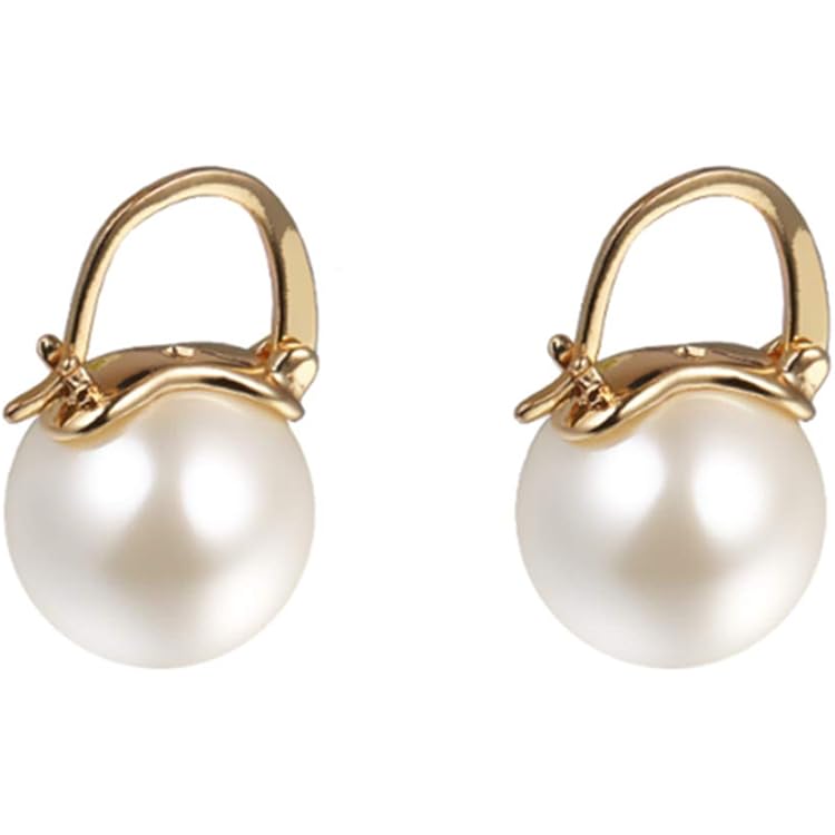 HUGE TOMATO Akoya witte parel oorbellen, 14 mm elegante grote parel oorbellen 925 sterling zilver 14K vergulde sluiting voor damesmode, bengelende oorringen voor cadeau