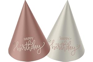 Folat 68712 Decorazione di compleanno Rosa, Crema, Oro champagne - Mini cappellini da festa - Crème Rose - 10 cm - 6 pezzi - Una decorazione di compleanno sofisticata e vivace