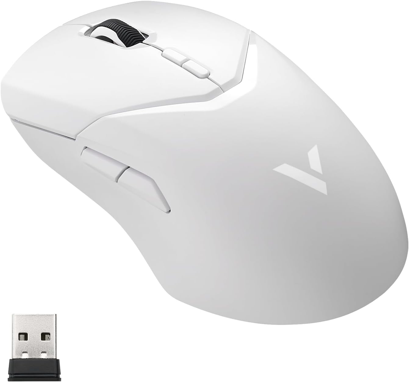 Rapoo VT9 Pro Ratón Gaming Inalámbrico, Sensor Paw 3398, 26000 dpi, 1 ms Respuesta, Súper Ligero, hasta 160 Horas de Batería, 10 Botones Programables, Memoría Integrada, Blanco