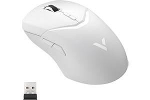 Rapoo VT9 Pro Ratón Gaming Inalámbrico, Sensor Paw 3398, 26000 dpi, 1 ms Respuesta, Súper Ligero, hasta 160 Horas de Batería, 10 Botones Programables, Memoría Integrada, Blanco