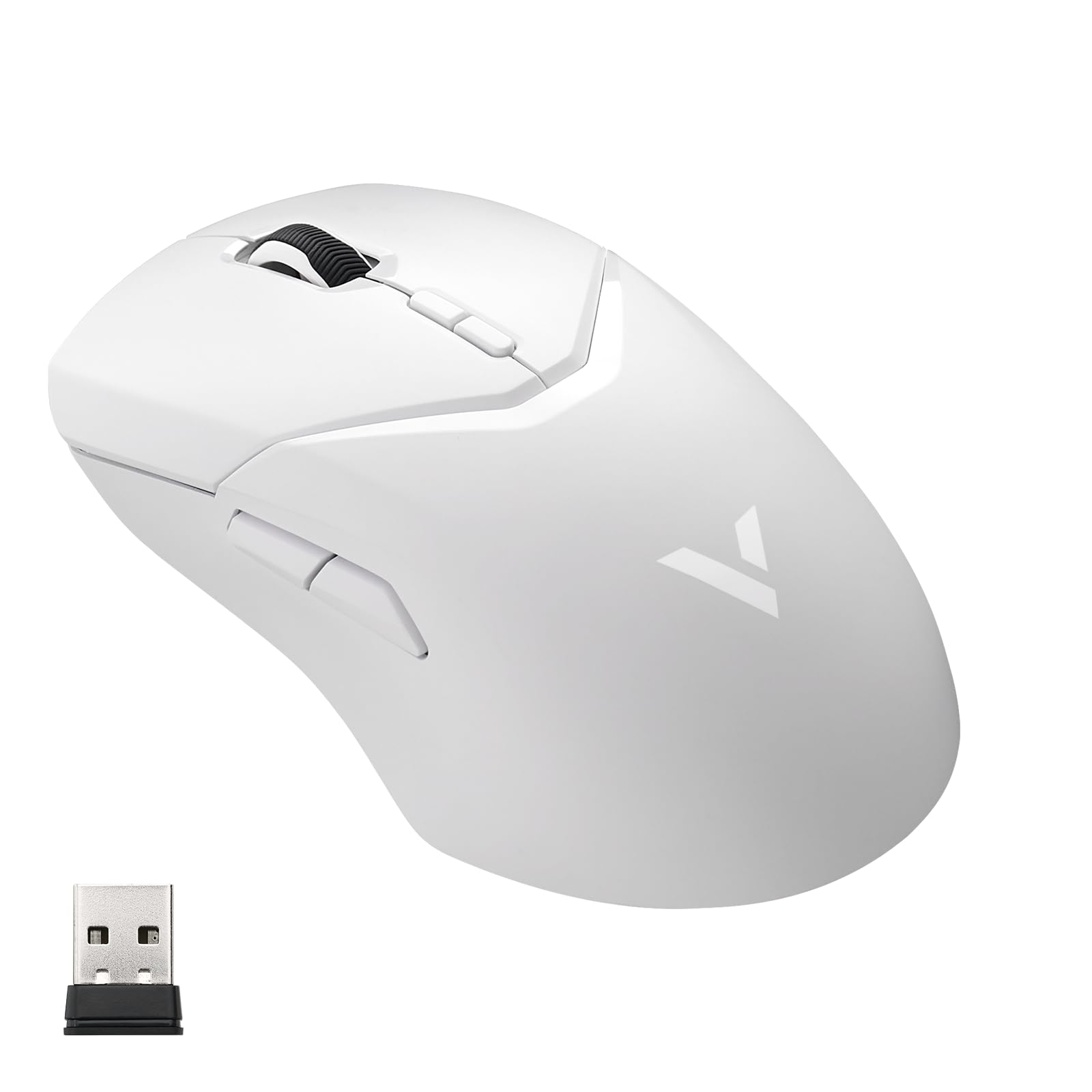 Rapoo VT9Pro Kabellose Gaming-Maus mit PAW 3398 Sensor, 26000 DPI, 1 ms Reaktionszeit, 10 programmierbare Tasten, 160 Stunden Akkulaufzeit, Leichtgewicht, Integrierter Speicher-Weiß - 1