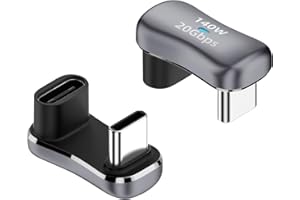 Duttek Adapter USB typu C o kącie 180 stopni, w kształcie litery U, męski na USB C żeński, złącze przedłużające USB C w kształcie litery U, 20 Gb/s, obsługa wideo 4K przy 60 Hz, do pokładu parowego,