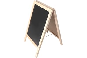 JENNGAOO Cavalletto Treppiede con Lavagna, Una Lavagna con Cornice E Lavagna Bianca Cancellabile a Secco Espositore per Lavagna a Doppia Faccia Lavagna Cavalletto per Ristorante Bar Café