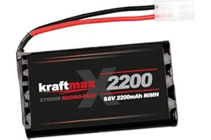 Kraftmax Akku Racing-Pack mit Tamiya Stecker - 9,6V / 2200mAh (min 2000 mAh) NiMH Akku/Hochleistungs RC Akkupack