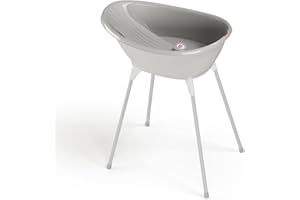 OKBABY Kit Vaschetta Bella e Cavalletto di Supporto - per il Bagnetto del Neonato 0-12 Mesi - Vaschetta Grigia