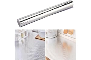 Vidoelettronica® Carta Adesivo per Cucina Resistente al Calore Impermeabile Foglio di Alluminio Parete all'Acqua a Prova Olio Autoadesivo Argento 40X300cm