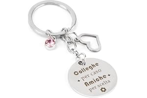 HOOSMOON Regalo Collega Donna Portachiavi Collega Regalo Collega Che Va Via Colleghe Per Caso Amiche Per Scelta Regali per Colleghe Speciali Regali Natale Colleghe Regalo Amica Regalo per Collega Compleanno