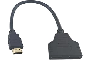 LEMLIN HDMI Splitter Adapter 1 in 2 Out, 1080p HDMI Splitterkabel für HDTVs, Monitore und Projektoren, Anschluss an Zwei Buchsen für die Gleichzeitige Nutzung von 2 Monitoren oder TVs