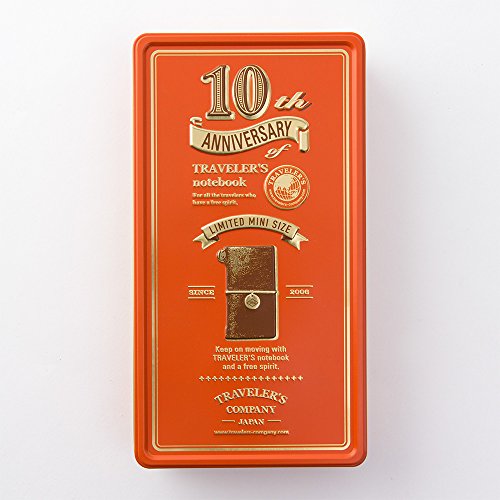 Traveler's Notebook Mini 10th Anniversary Kit cahier, marron  Coffret édition limitée