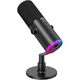 TONOR Dynamic Gaming Microphone for PC, XLR/USB Streaming Cardioid Microphone with Desktop Support for Podcast/Studio, AI Noi