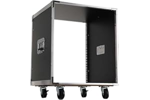 ECUTEE Armadio Rack 19 12U Aperto, Armadietto a Rotelle Universale, Quadro Rack Dati di Rete con Ruote per Dispositivi di Rete AV Media