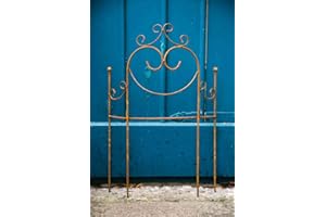 KUHEIGA Beetzaun 78x 51cm Beetbegrenzer Rankgitter halbrund Rost Metall Volleisen