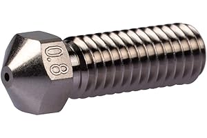 POLISI3D Buse en cuivre plaqué à long filetage M6 0.8 antiadhésif compatible avec bloc de chauffage au volcan 1.75mm hotend Sidewinder SW X1 X2 Impression 3D PEI PEEK ou fibre de carbone (0.8mm)