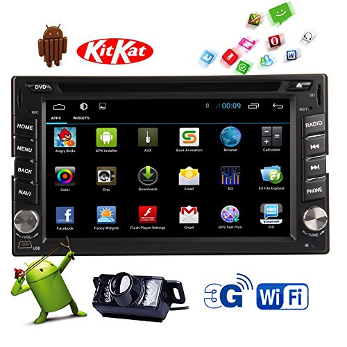 PUPUG has a promotion price for Christmas!Latest Double 2 Bluetooth din Android 4.4 KitKat Car Dvd Player GPS Car Video PC Stereo DVD CD Video MP3 Player In dash Radio Radio Bluetooth Wifi Capacitive Autoradio Touchscreen+Camera