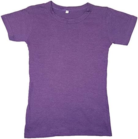 1 Ladies Womens Blank T-shirt Baby Purple 100% Cotton Size 8-16 S M L XL (Large 12-14 )