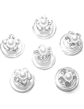Schmuckanthony Curlies Curlie Spiralen Silber Haarschmuck Haarnadeln Brautschmuck Hochzeit versilbert Blumen Kristall...