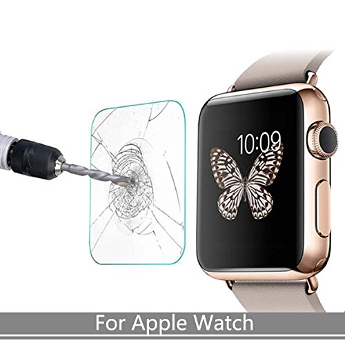 2x Hartglas Panzerglas Tempered Glass Echtglas für Apple iWatch 42mm 9H Schutzfolie