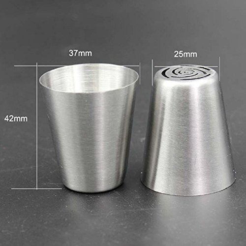 Russische Pfeifenspitzen, Edelstahl für DIY Gebäck-Zuckerglasur-Dekoration-Werkzeug (11Pcs + 1Coupler) - 3