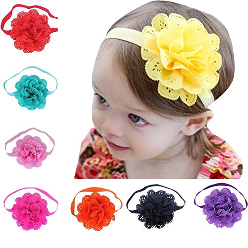 Preisvergleich Produktbild Coolster 8pcs Baby Kleinkind Mini Blume Hairband elastische Kinder Stirnband