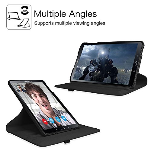 Fintie Samsung Galaxy Tab A 10.1 Hülle – 360° Drehbarer Stand Smart Cover Case Schutzhülle Tasche Etui mit Ständerfunktion Auto Schlaf / Wach Funktion für Samsung Galaxy Tab A 10,1 Zoll T580N / T585N Tablet (2016 Version), Schwarz - 5