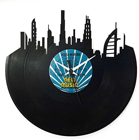 Vinyl Clock Dubai gift idea,Honeymoon gift idea souvenir black color Vinyluse original Made in Italy