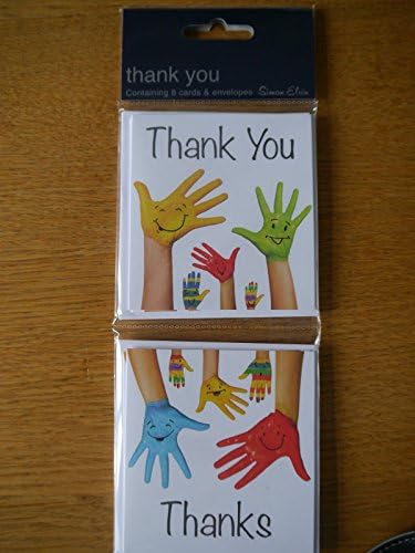 8 Twin Simon Elvin Thank You Hands Cards with Envelopes TP521