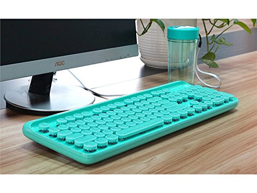 Preisvergleich Produktbild FERFERFERWON Haushaltstastatur Maschinen-Tastatur verdrahteter drahtloser Schalter-Retro Tastatur (blau) Junge Geburtstagsgeschenk