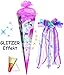 Produktbild Unbekannt mit 3-D Glitzer Effekt ! - Schultüte -  Pferd - Einhorn Pegasus  - 85 cm - 6 eckig - incl. große Schleife - Organza & Glimmer Abschluß - Zuckertüte Roth - m..