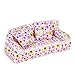 Produktbild ETHAHE 20 x 7.5 x 8cm Weiß Hintergrund Bunt Blumen Aufdruck Couch/Sofa Für Barbie Miniatur Möbel+ 2 Stück 6 x 6cm Kissen