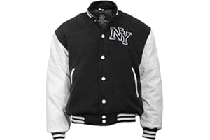 MIL-TEC NY Chaqueta de Béisbol M. Patch, color Azul Marino/Blanco