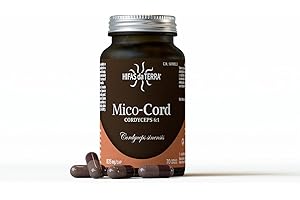 HIFAS DA TERRA - Mico-Cord Extracto Puro de Cordyceps + Vitamina C Natural - Extracto de Hongos - Energía, Vitalidad, Rendimiento Físico y Recuperación Natural - Bote 70 Cápsulas